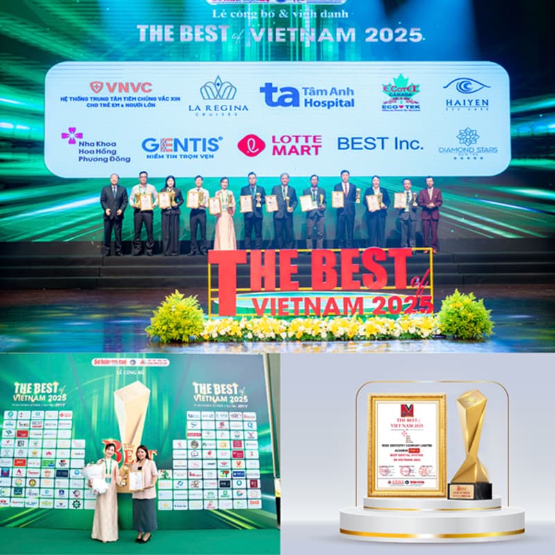 Nha khoa Hoa Hồng Phương Đông nhận giải thưởng Top 5 hệ thống Nha khoa tốt nhất Việt Nam 2025